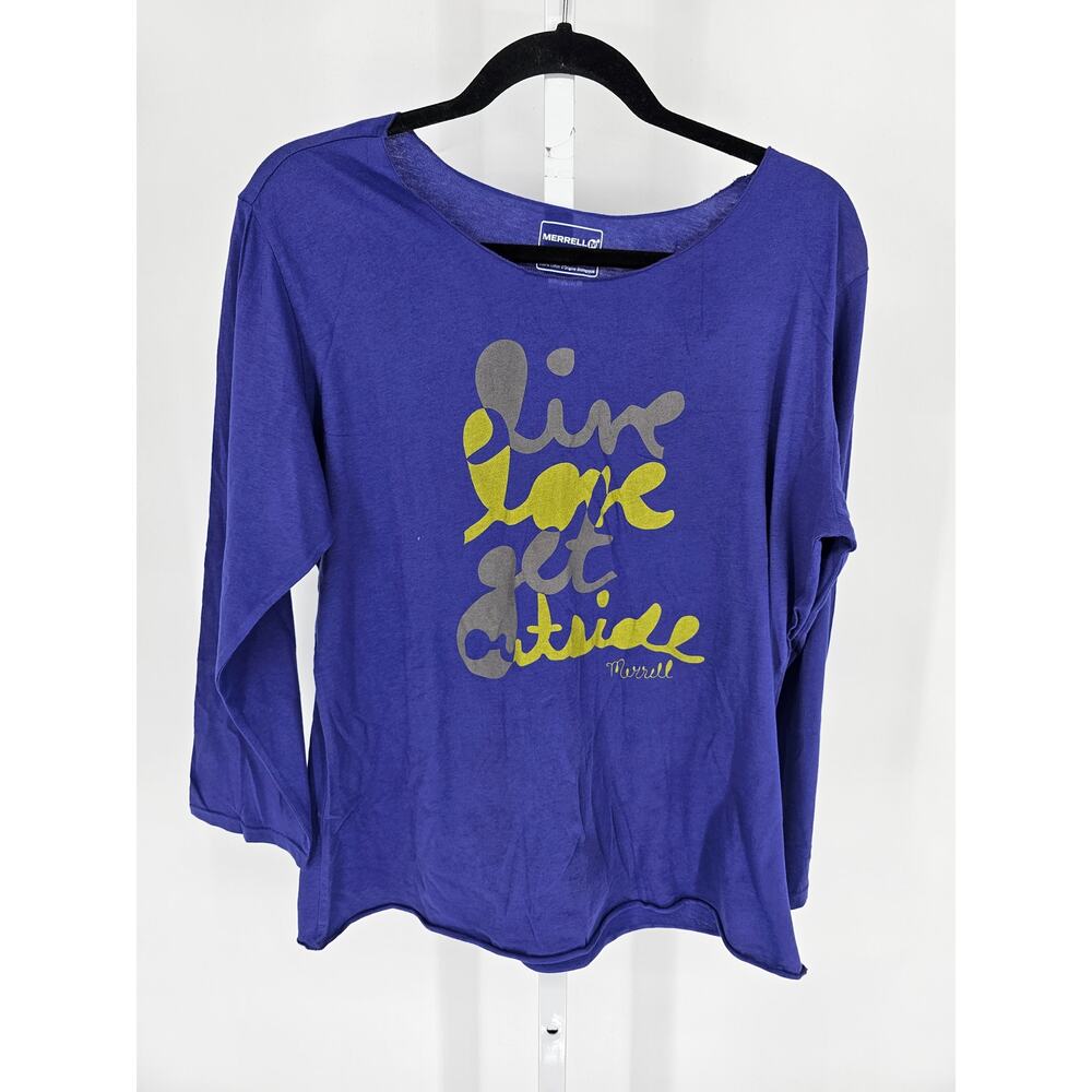 Merrell Womens Sz XL Long Sleeve Organic Cotton T Shirt Live Love Get Outside